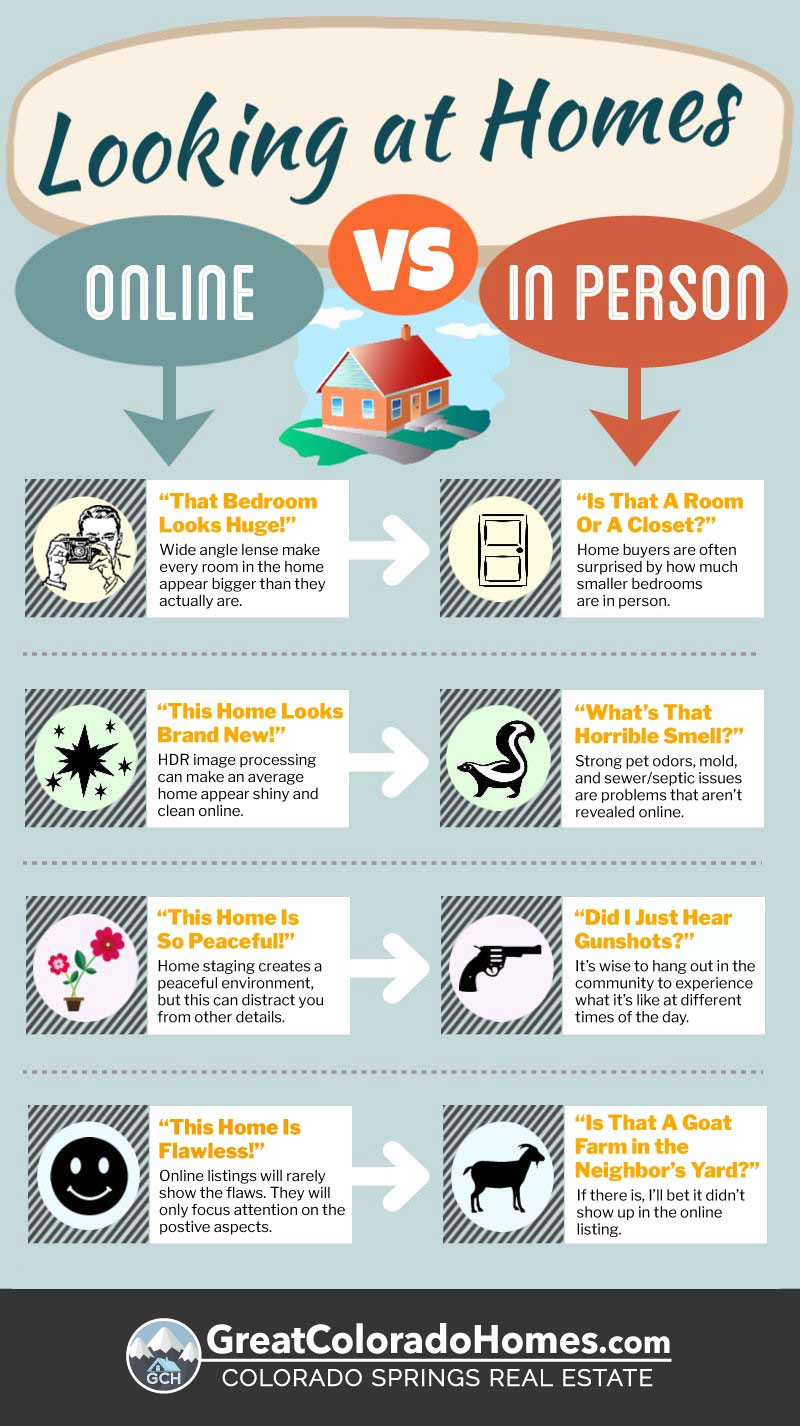 Looking at Homes Online Versus In-Person Real Estate Infographic