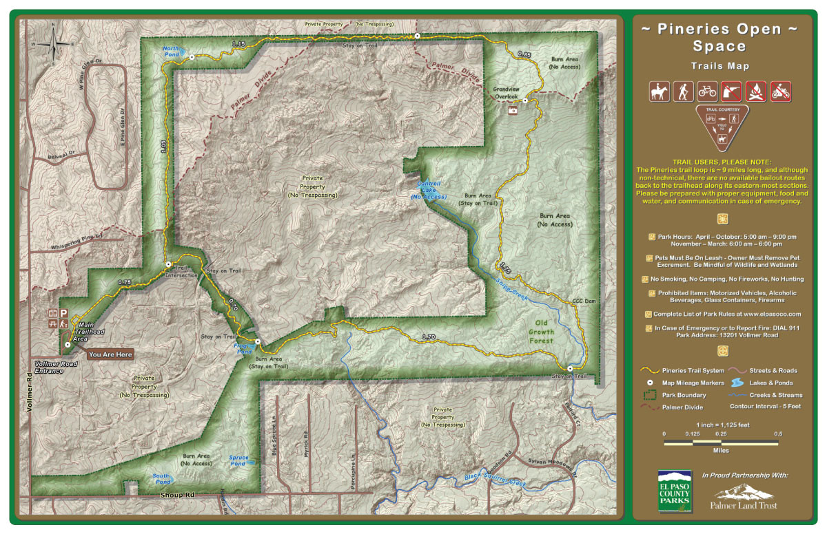 Pineries Open Space Trailhead Map