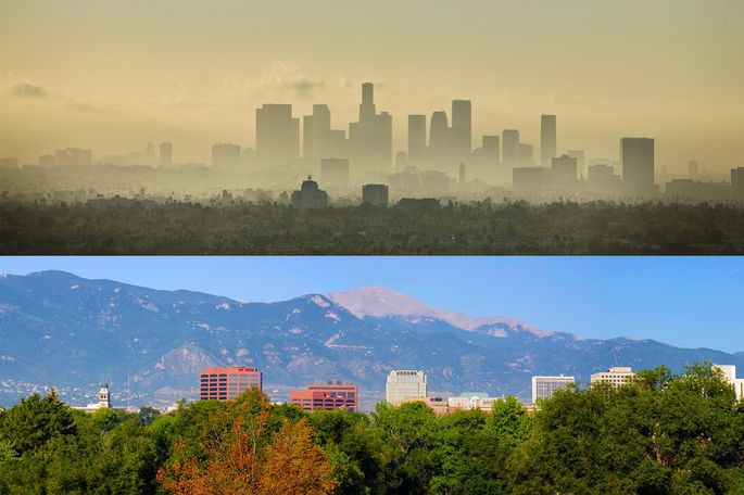 Los Angeles Versus Colorado Springs Air Quality