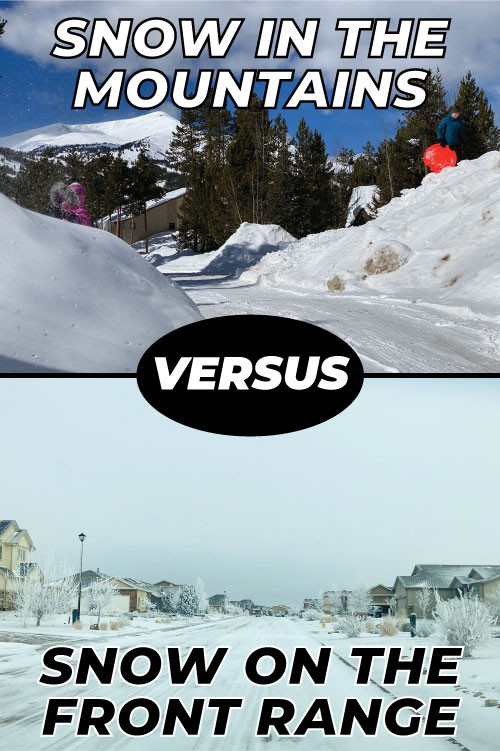 Snow in the mountains versus snow in the front range