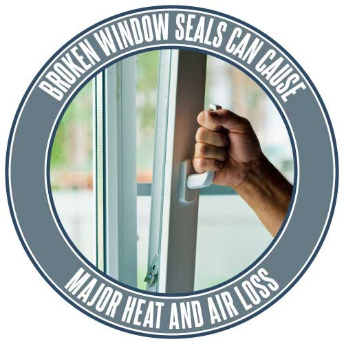 Broken window seals can cause major heat and air loss