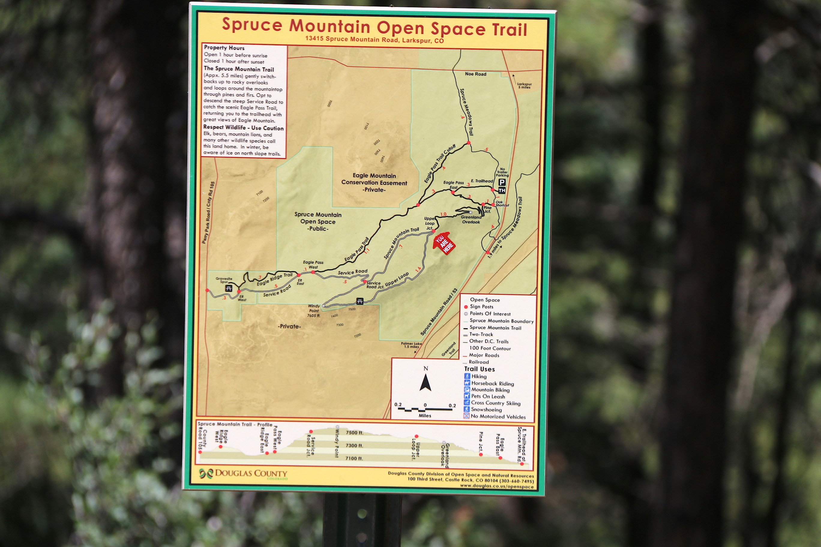 Map of Spruce Mountain Open Space Trail