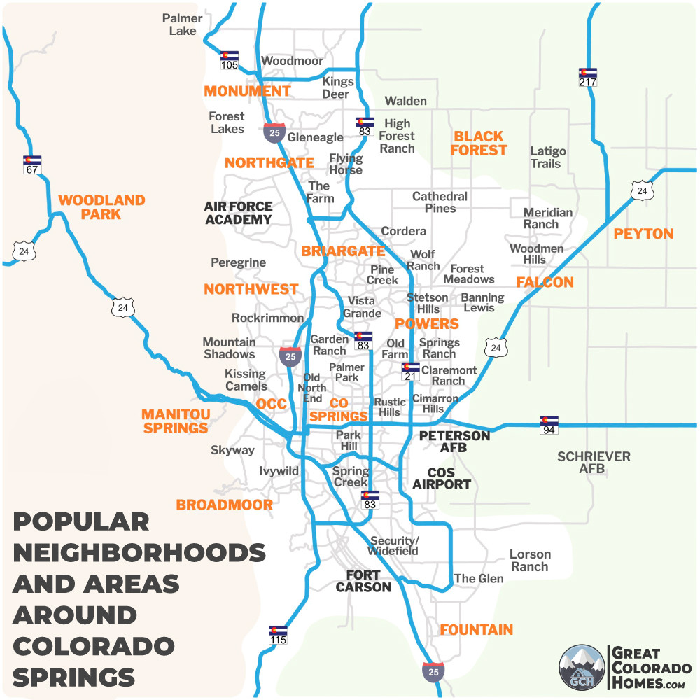 Colorado Springs Map Colorado Springs Colorado CO Population 