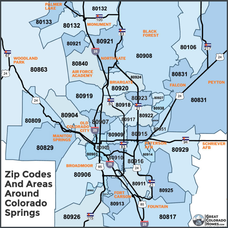 Interactive Zip Code Map of Colorado Springs, CO | Homes for Sale